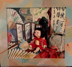 Vitrail d'un magasin de Chinetown, peinture, aquarelle sur papier aquarelle