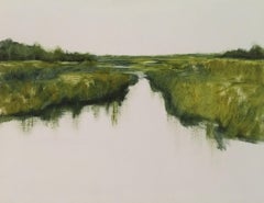 Grüne Harmonie, Gemälde, Öl auf Holzplatte