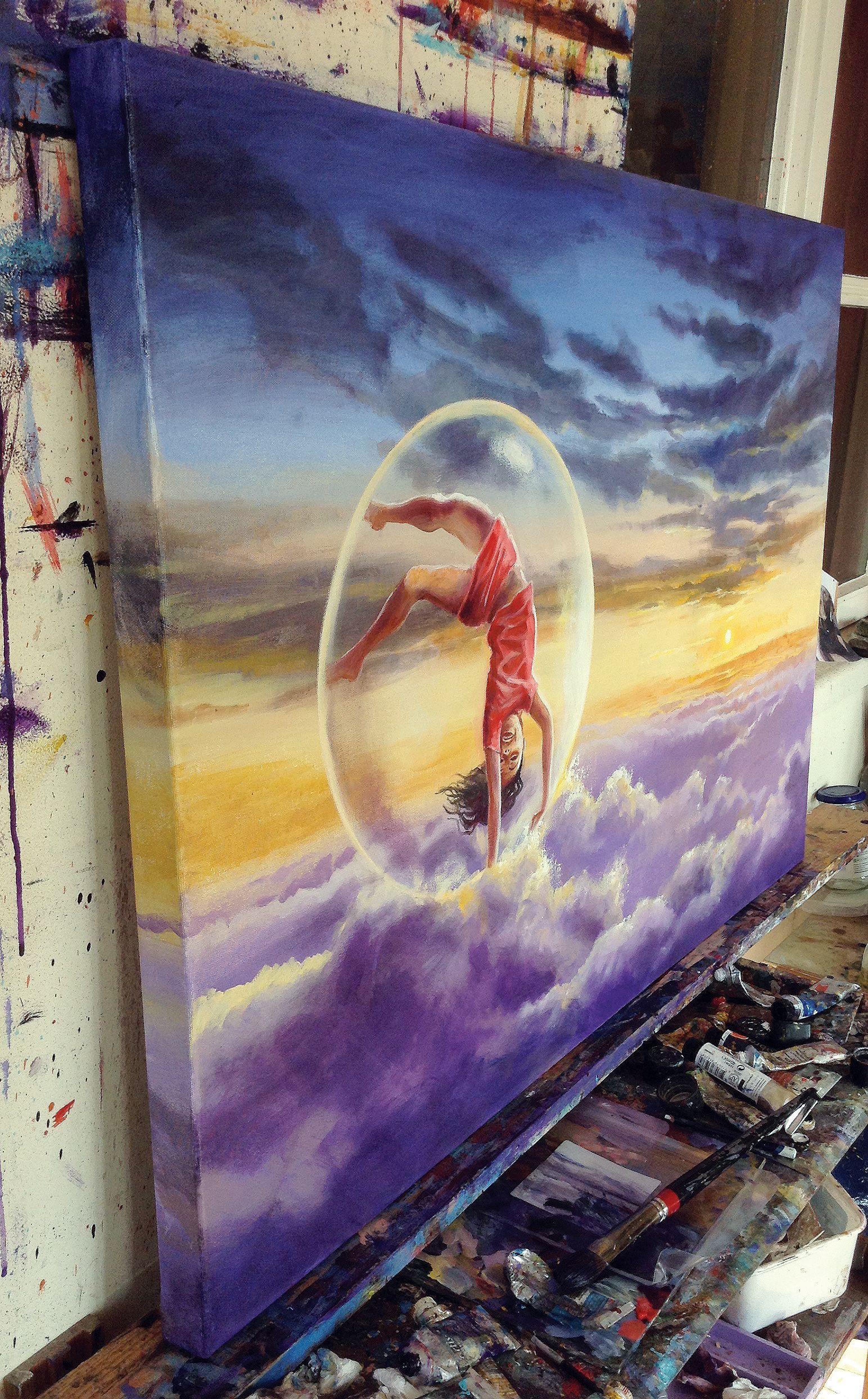 Air V, Gemälde, Öl auf Leinwand (Surrealismus), Painting, von Daniel Loveday
