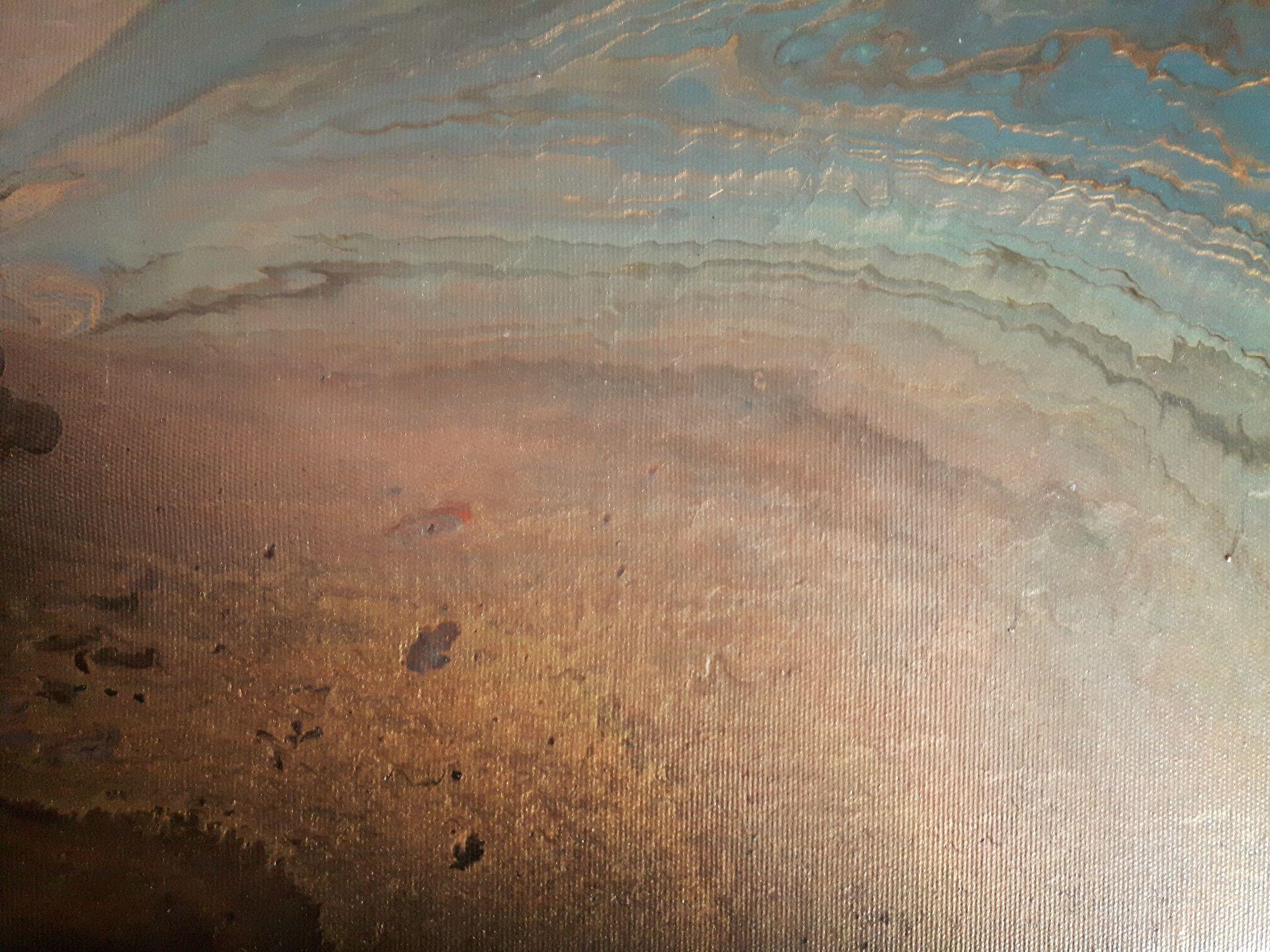 Creation of the Land, Painting, Acrylic on Canvas - Gray Abstract Painting by Ivana Olbricht