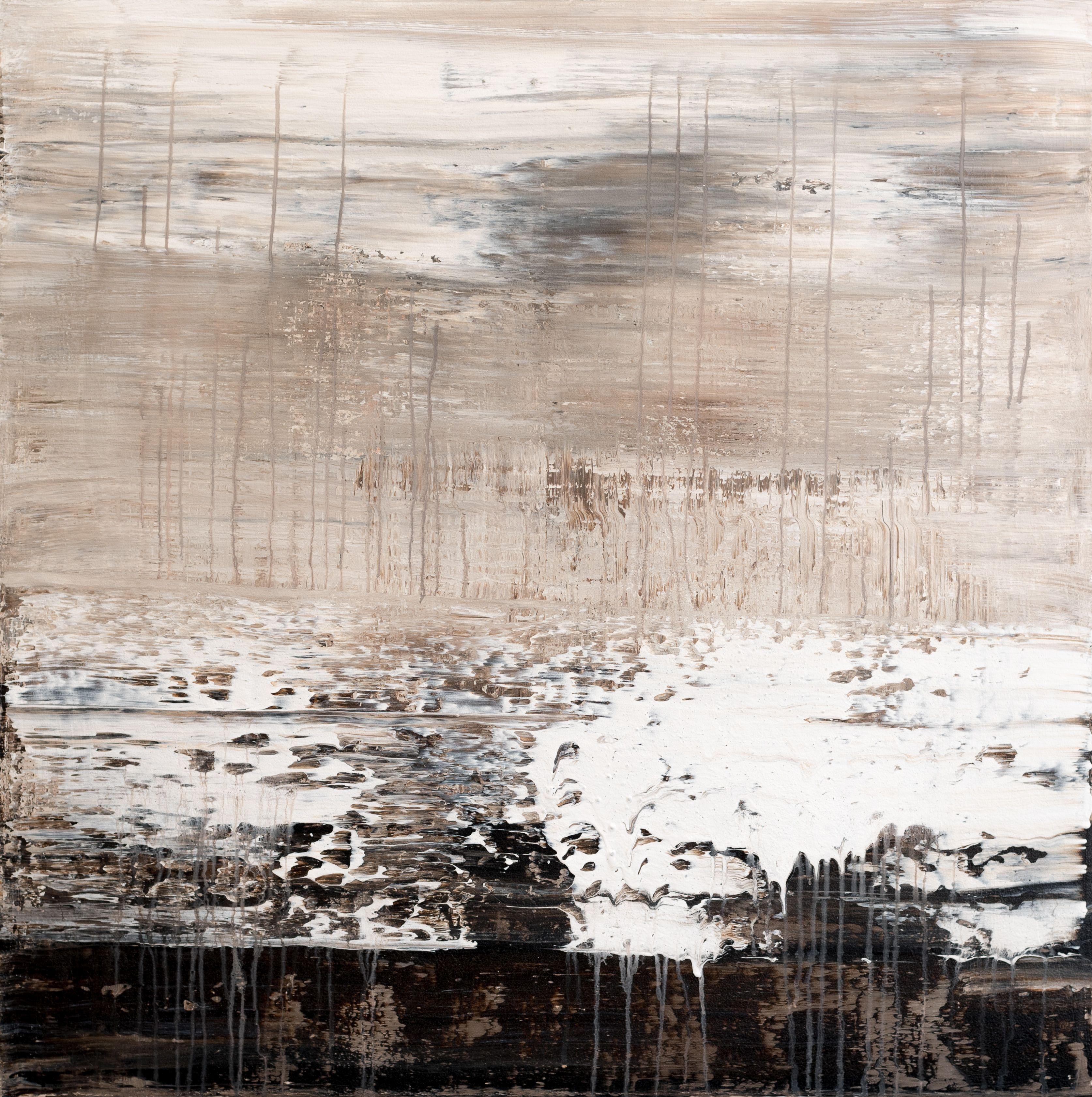 Abstract Painting di Radek Smach - Quadro astratto marrone JL540, Pittura, Acrilico su tela