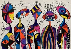 45''X31"( 115X80CM) FRIENDS 11, Painting, Acrylic on Canvas