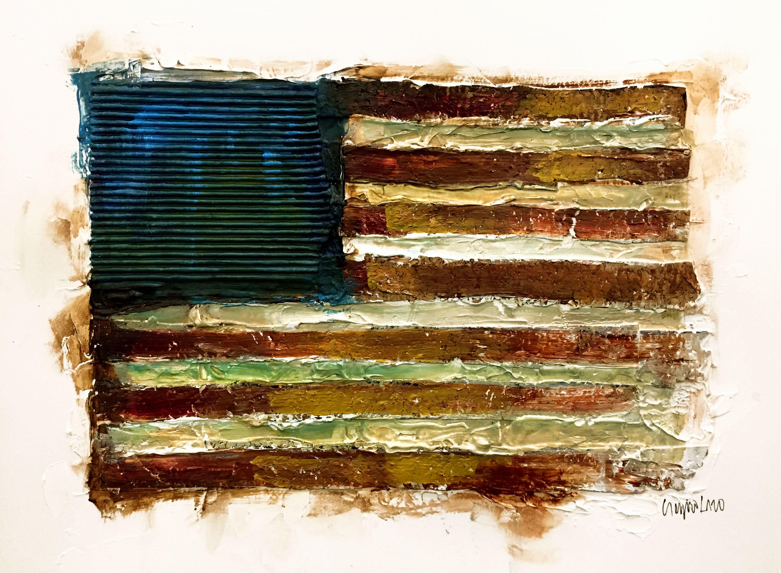 Old Glory, Drawing, Pen & Ink on Paper - Art by Sergio Lazo
