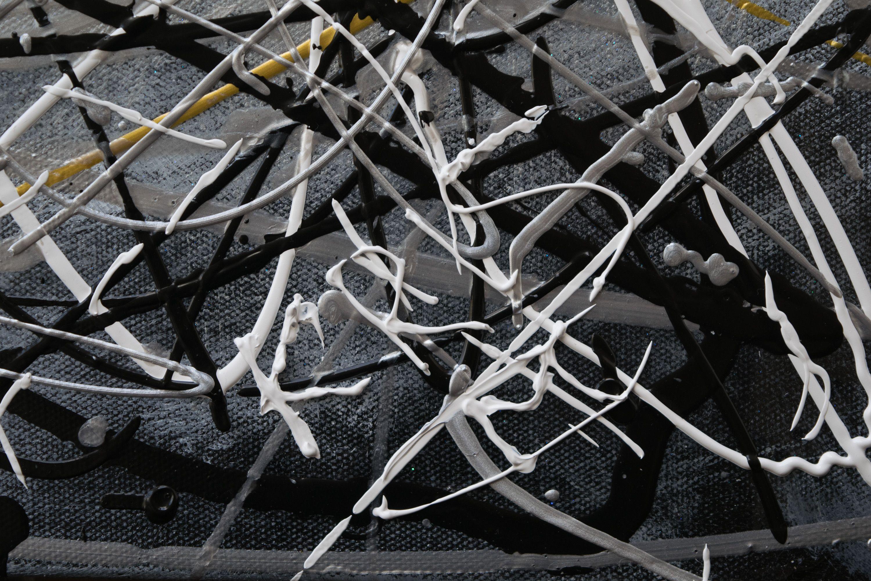 Song of Starlights, Painting, Acrylic on Canvas - Gray Abstract Painting by Kris Mercer