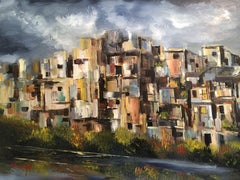 Stack Houses, Painting, Oil on Canvas