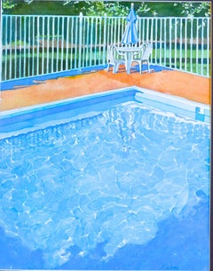 Pool Umbrella, Painting, Watercolor on Paper