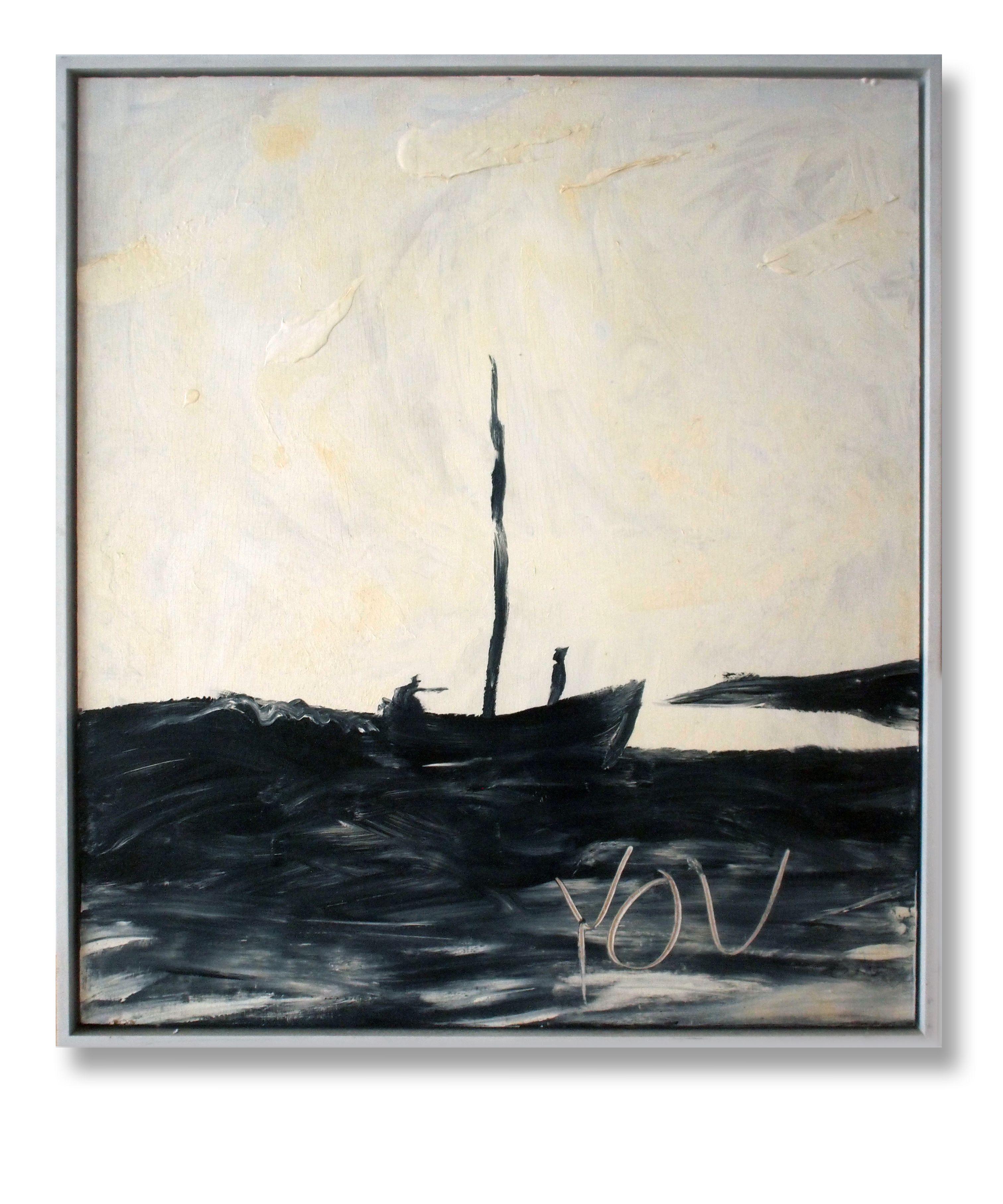 TU, Pittura, Olio su pannello di Wood - Painting di Edward Zelinsky