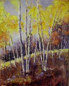 Sunny Birches, Painting, Oil on Canvas