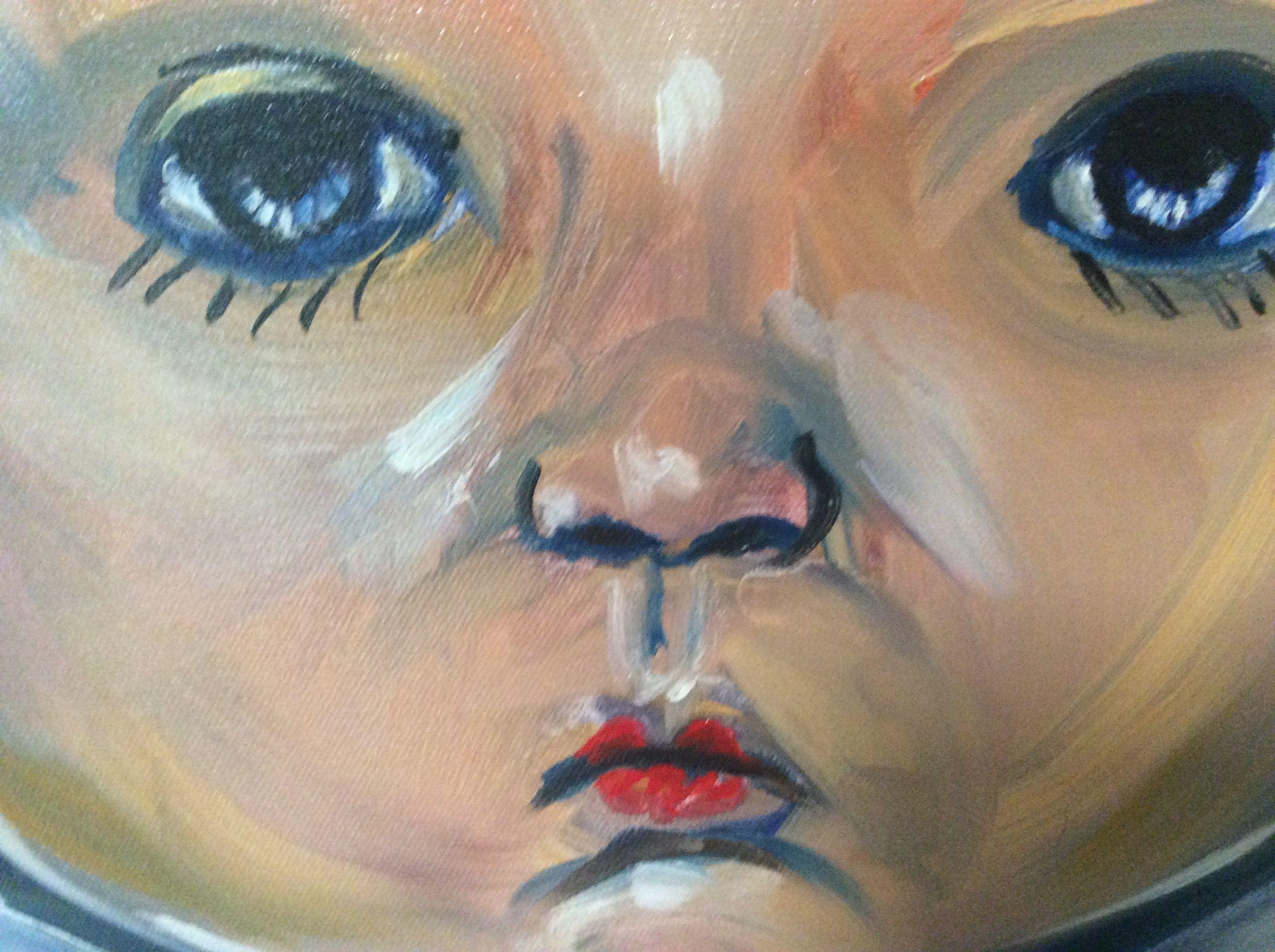 Baby Doll, Pittura, Olio su tela - Painting Impressionismo di Sheila Tajima