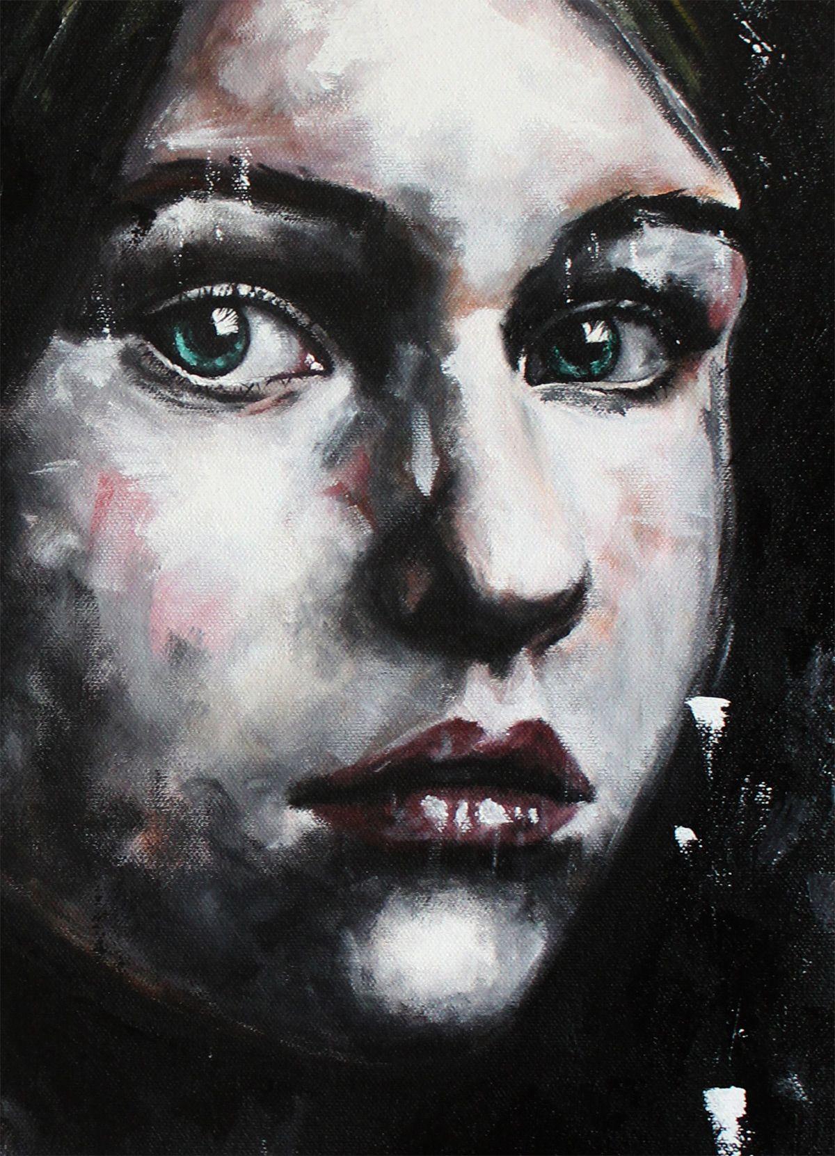 SONJA (PORTRAIT SERIES #5), Pittura, Acrilico su tela - Painting Contemporaneo di Nymira Gray