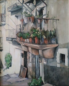 Stone balcony, Painting, Oil on Canvas