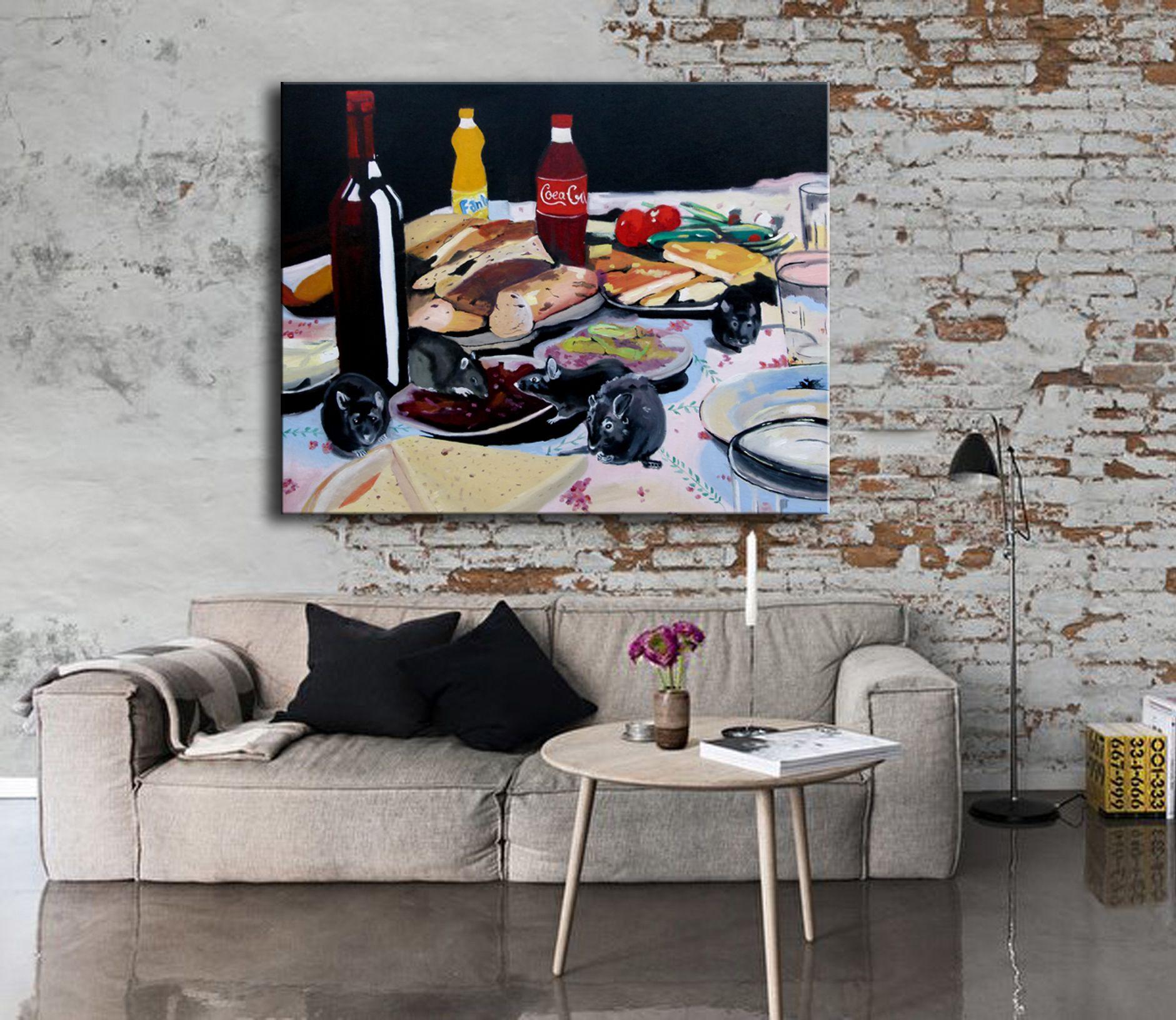 Rats, peinture, peinture à l'huile sur toile 1