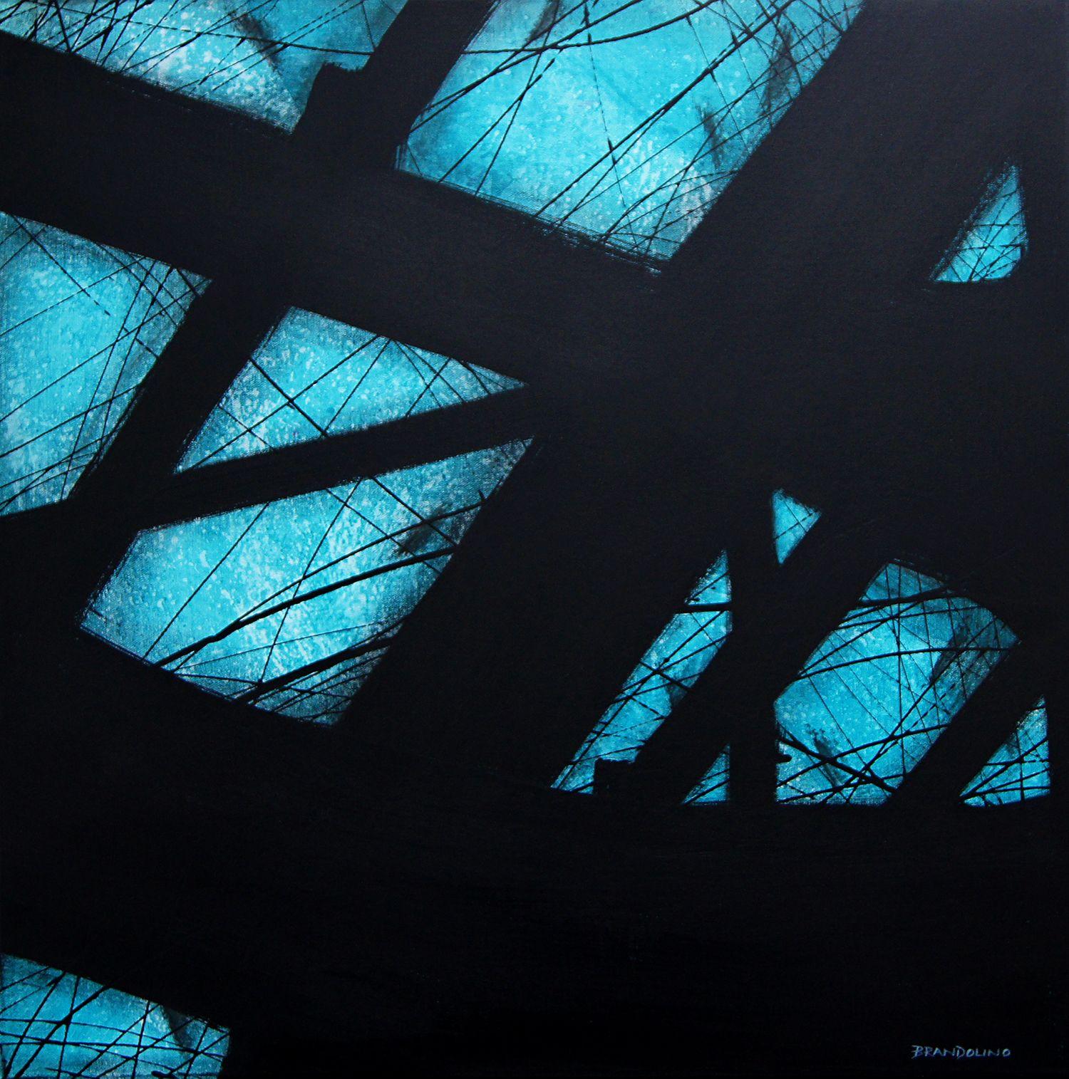 Ray Brandolino Abstract Painting - Ever After Blue, Painting, Acrylic on Canvas