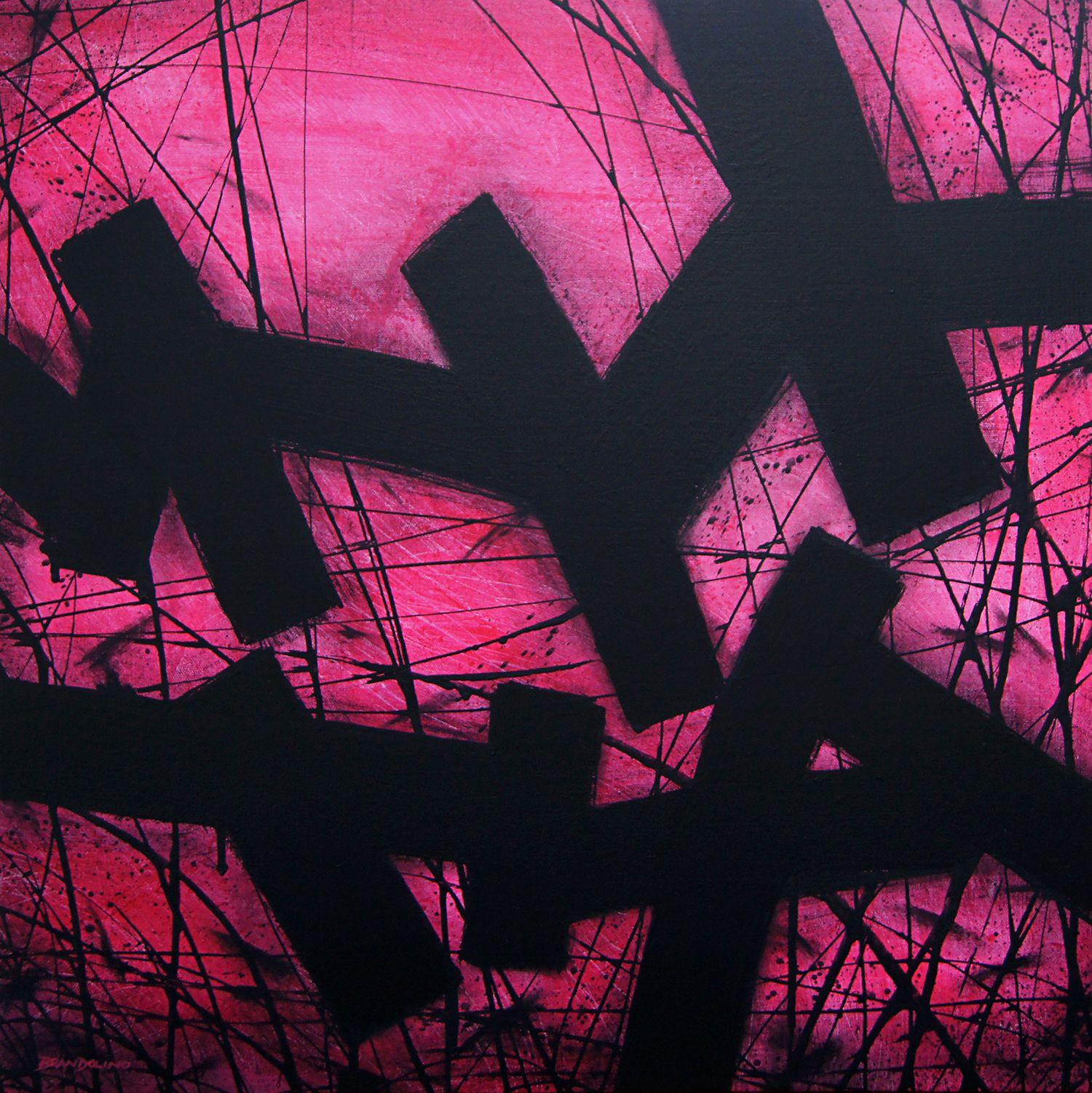 Abstract Painting de Ray Brandolino - Flujo rojo, Pintura, Acrílico sobre lienzo