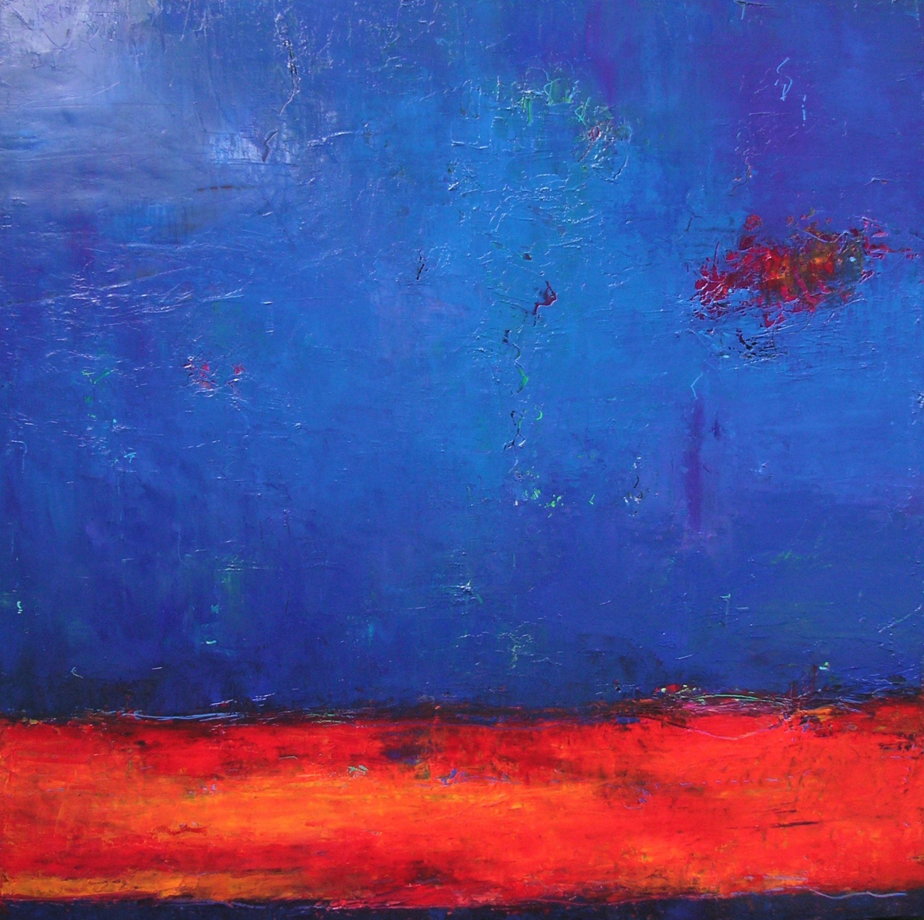 Angela Dierks Abstract Painting - Quiet Sky, Warm Night, Painting, Oil on Canvas