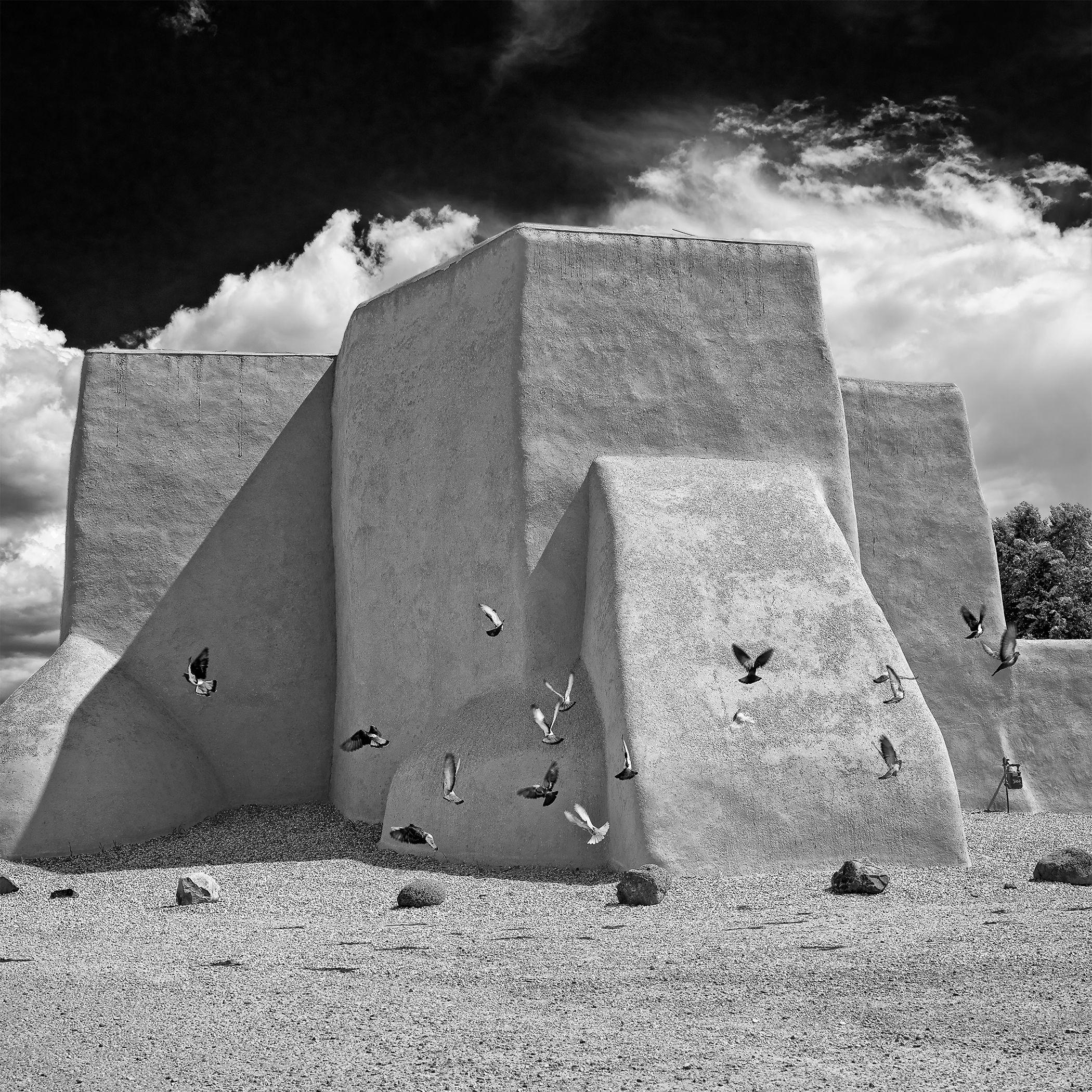 Daniel Ashe Black and White Photograph – Rancho de Taos Nr. 3 - METALL PRINT WALL ART, Fotografie, C-Typ
