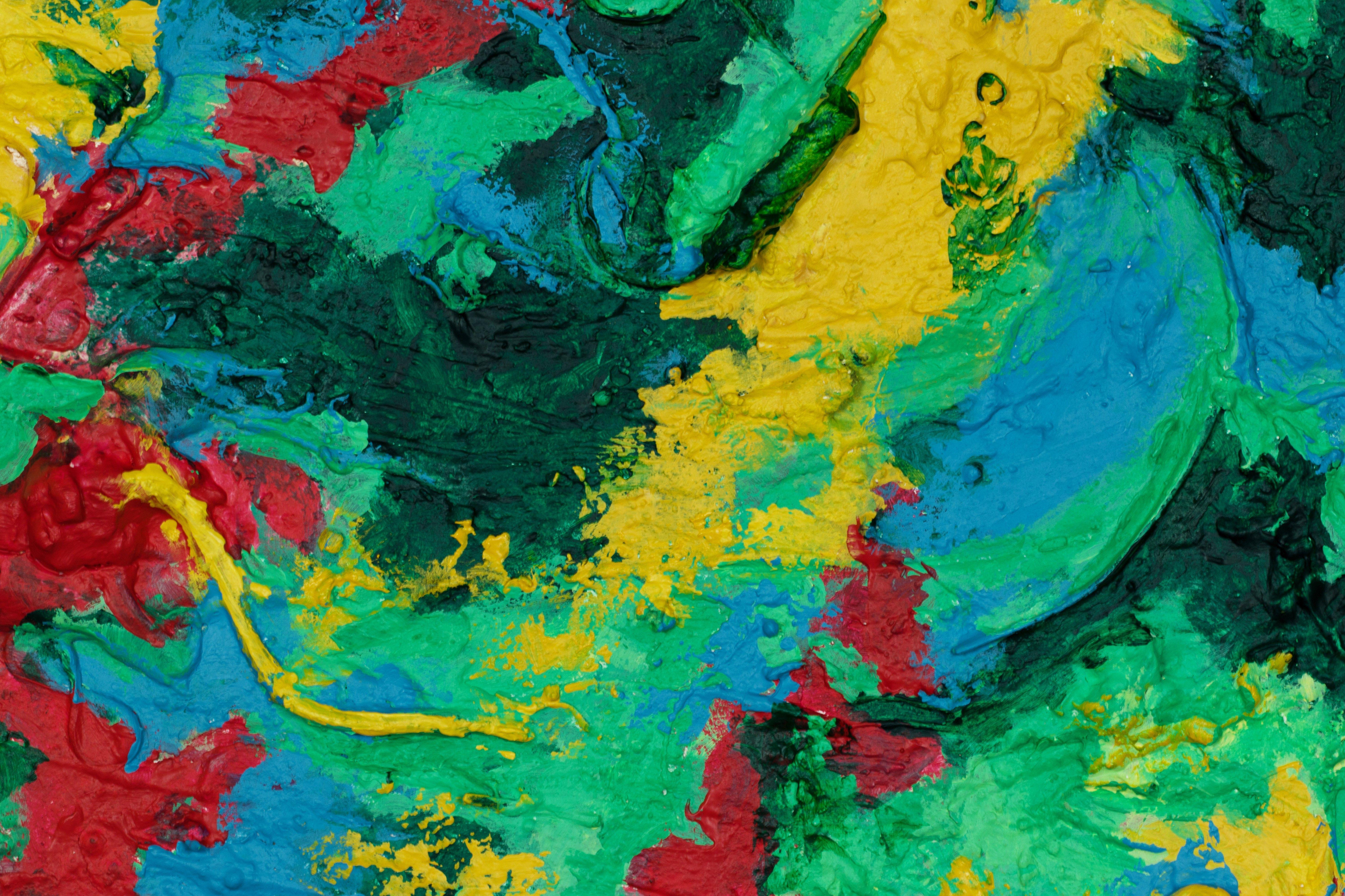 Disfruta, Pintura, Acrílico sobre lienzo - Abstract Painting Azul de Pamela Rys