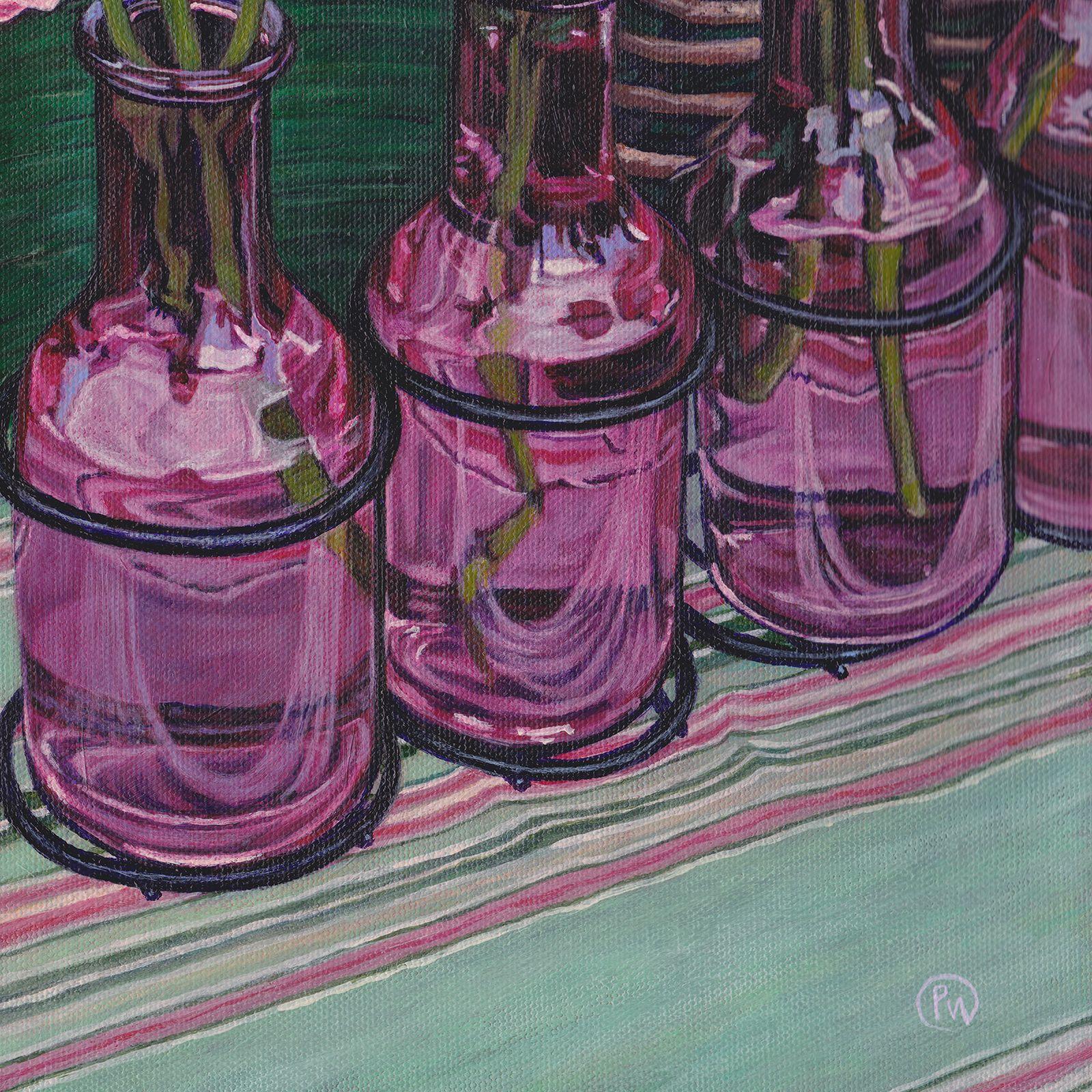 Peonies at the Farmers Market, Painting, Acrylic on Canvas 2