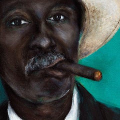 Mann mit Zigarre:: Malerei:: Acryl auf Leinwand