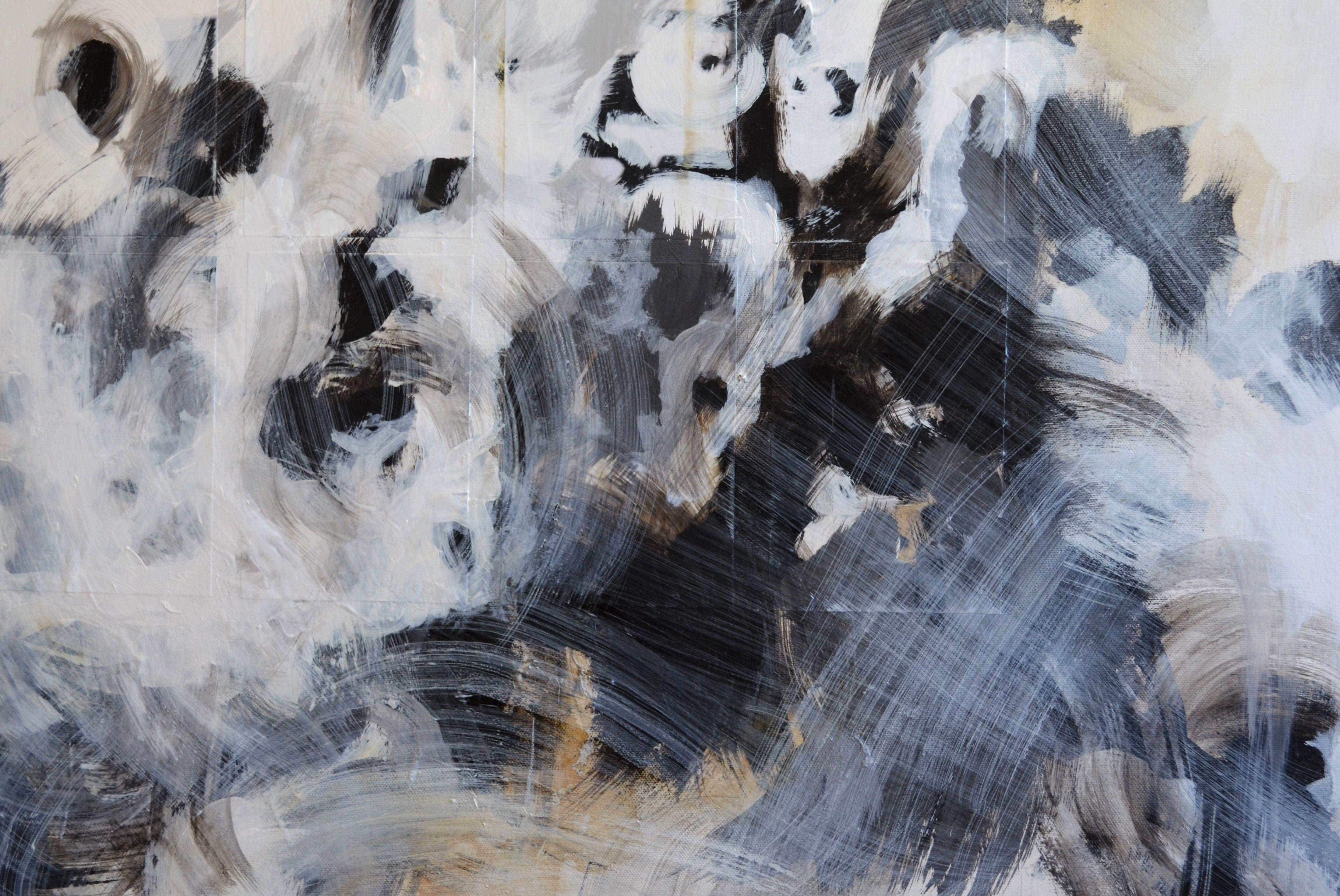 Pintura: Acrílico, papel y resina sobre lienzo.    Título: Tohu-bohu  Pintura original abstracta en técnica mixta  Medio: Acrílico y papel  Soporte: Lienzo estirado, bordes sin grapas, listo para colgar  Tamaño : 40?x 30?x 1,1/2? ( 101,6 cm x 76,2