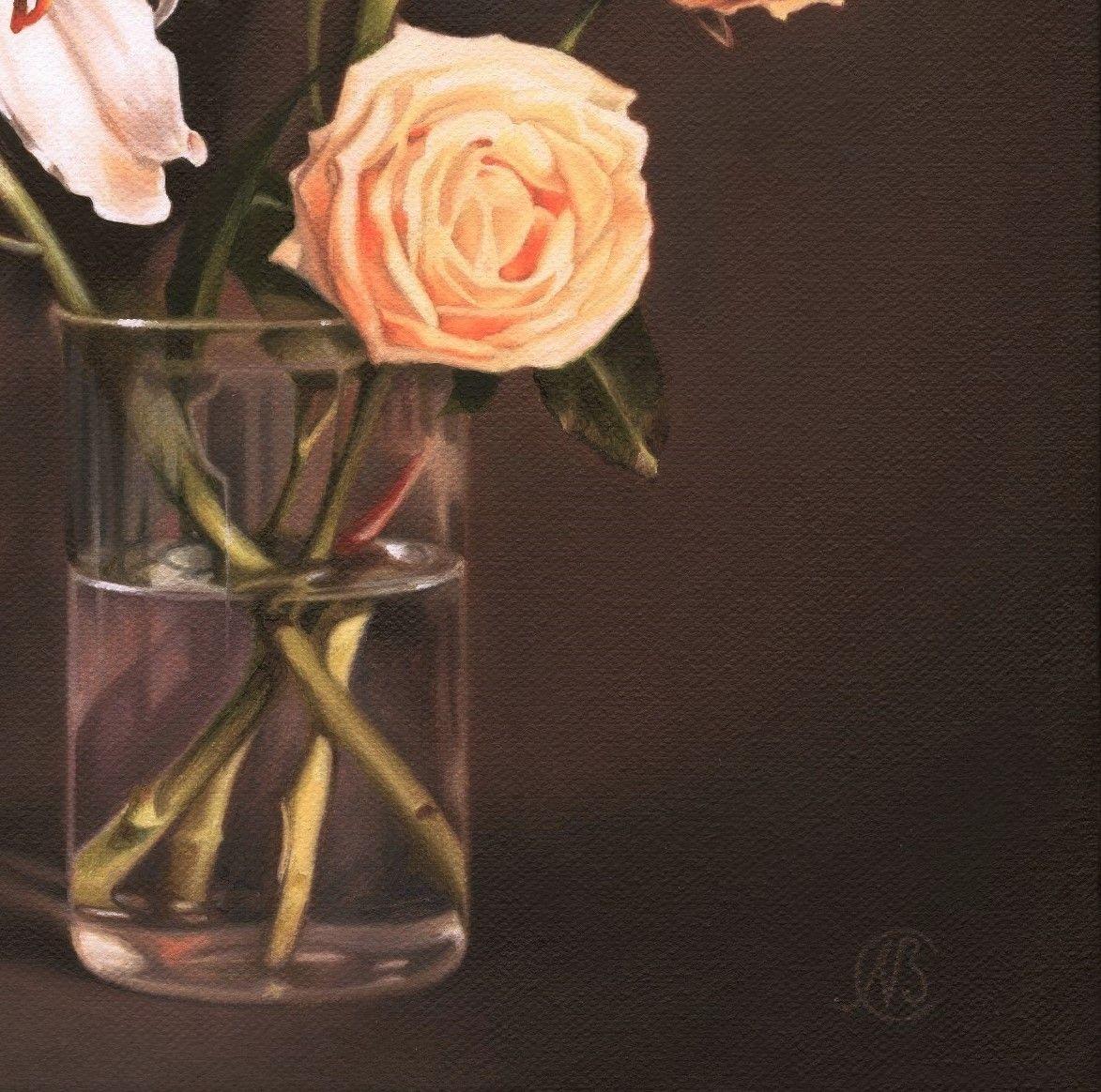 Lilies and Roses, Painting, Oil on Canvas 2