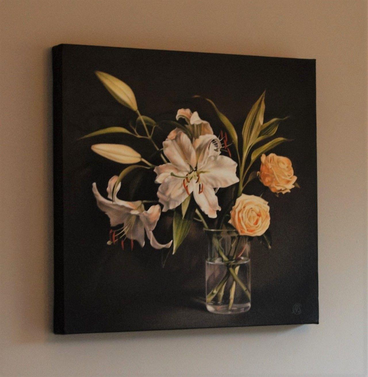 Lilies and Roses, Painting, Oil on Canvas 3