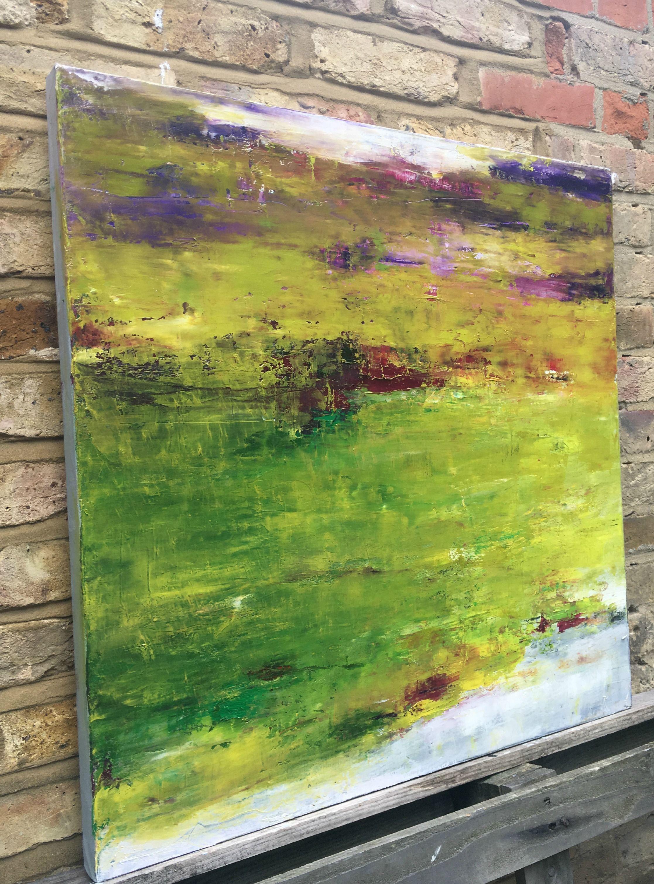 An abstract piece with layers of oil paint at different levels of opaqueness applied with a palette knife. The piece is inspired by mood rather than imagery.     Like all my pieces the work is highly textured to lend 'feel' to the work. The canvas