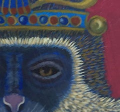 Egyptian Monkey l, Painting, Oil on Wood Panel
