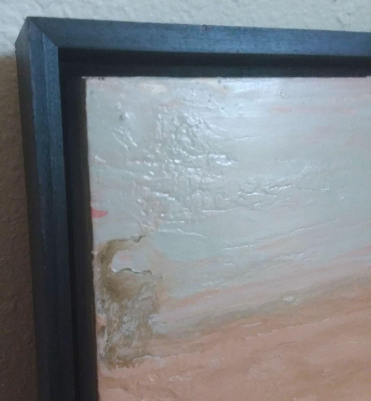 Abstraktes Landschaftsgemälde in Mischtechnik auf Tafel :: Mixed Media :: Abstrakt :: Dieses Werk wird mit einem offiziellen, vom Künstler unterzeichneten Echtheitszertifikat geliefert :: Bereit zum Aufhängen: Ja :: Signiert: Ja :: Ort der Signatur: