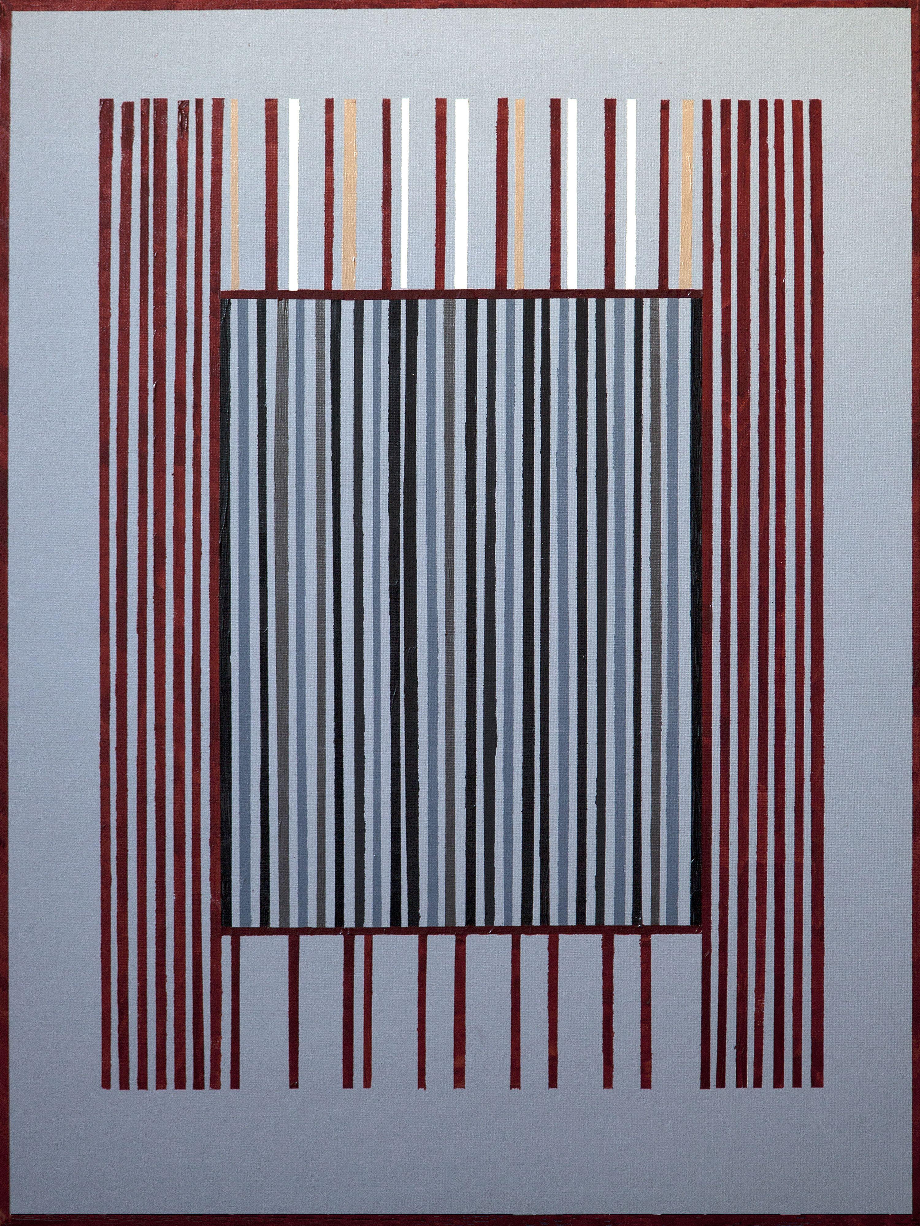Abstract Painting di Anders Hingel - Spazio grigio IV, Pittura, Acrilico su tela