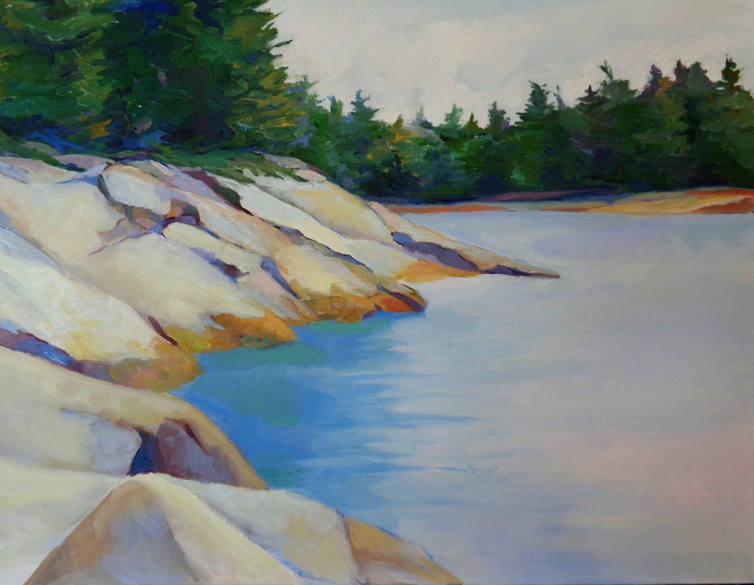 Giù per il mare, Pittura, Olio su tela - Painting di Gayle Fitzpatrick