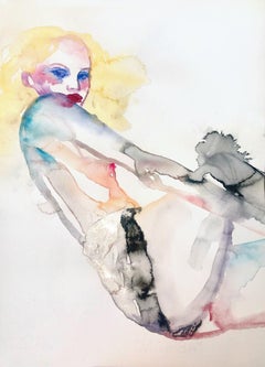 LUCID LIVING, Watercolor, Painting, Figurative Art, Nude, Signed, Framed