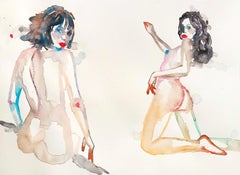 YOU OR SOMEONE LIKE YOU, Watercolor, Painting, Figurative, Nude, Signed, Framed