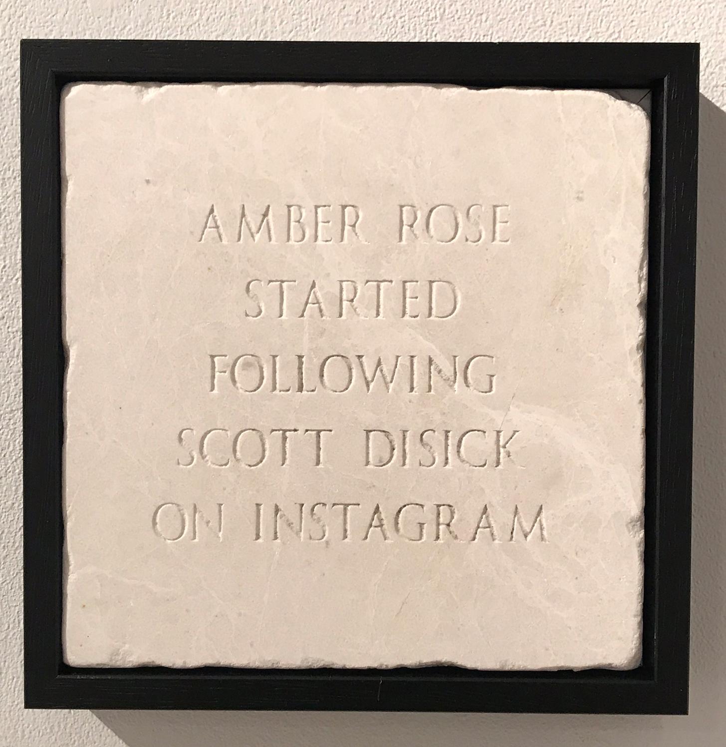 Amber Rose Started Following Scott Disick On Instagram, Marble, Sculpture, Signed - Mixed Media Art by Sarah Maple