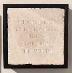 Prince Harry's Ex Chelsy Davy Pulls Hair From Mouth, Sculpture, Marble, Engraved