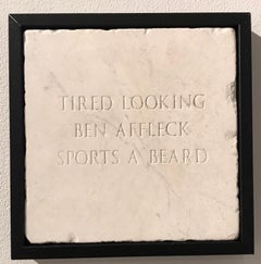 Tired Looking Ben Affleck Sports A Beard, Sculpture, Marble, Engraved, Signed