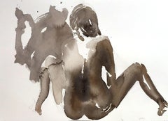 Anna No 1, Painting, Watercolor on Paper, Nude, Figurative, Signed, Framed