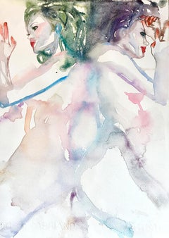 Hooked On A Feeling, Watercolor, Painting, Figurative, Signed