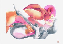 Make Love No 147, Watercolor, Painting, Figurative Art, Nude, Signed, Framed