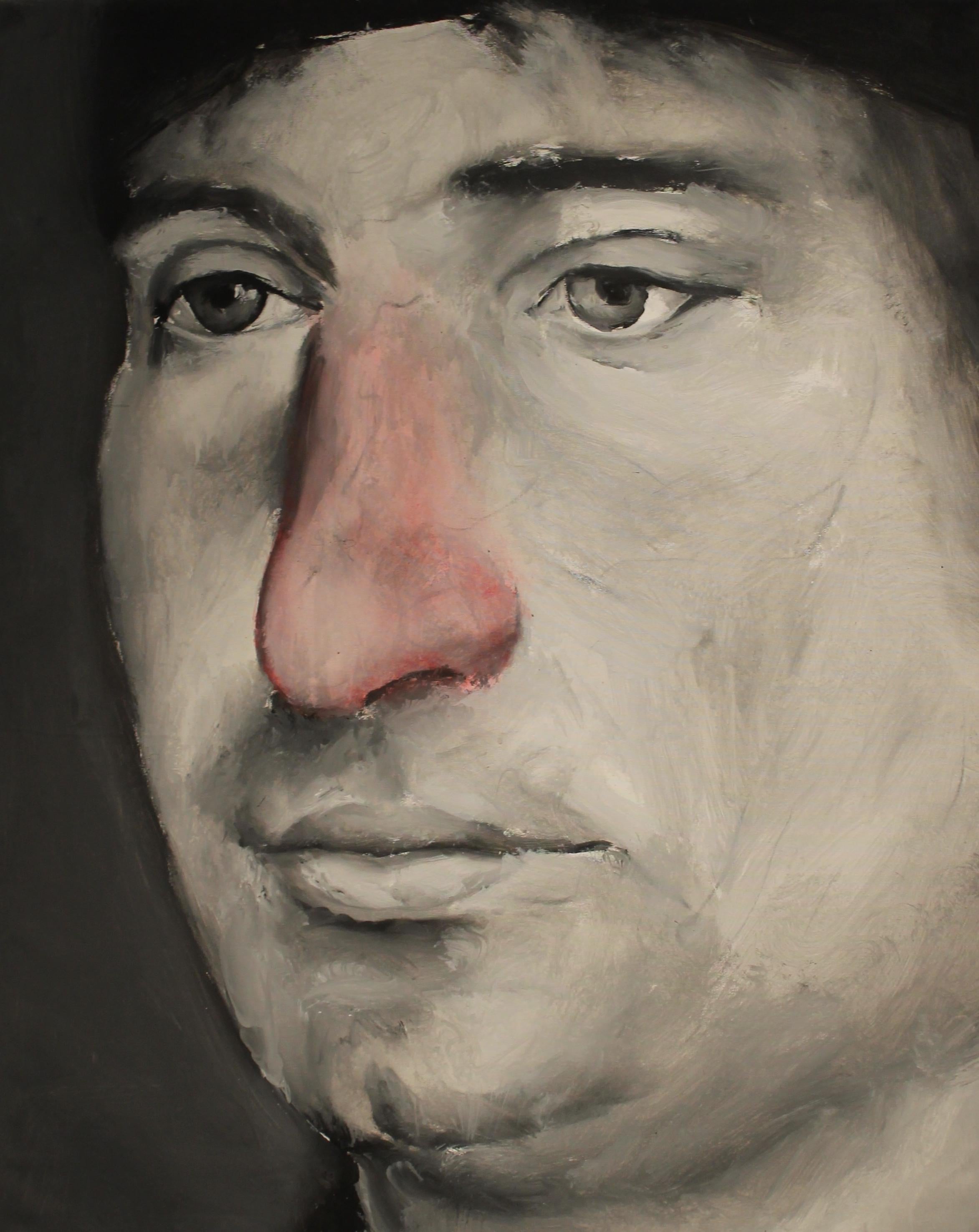 Figurative Painting Santiago  Ydanez - Sans titre (Man Red Nose - Homme rouge)