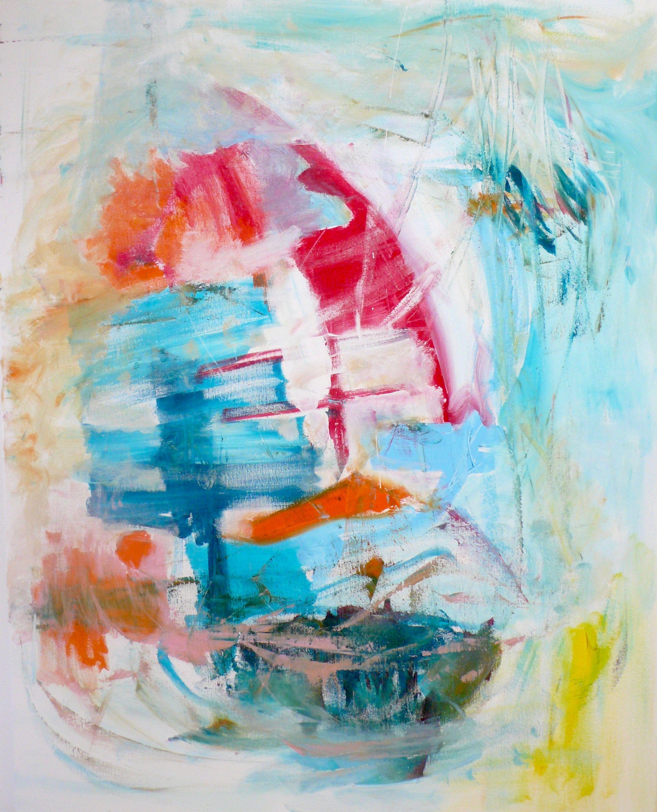 Christel Haag Abstract Painting - Sailing Through Life, Painting, Acrylic on Canvas