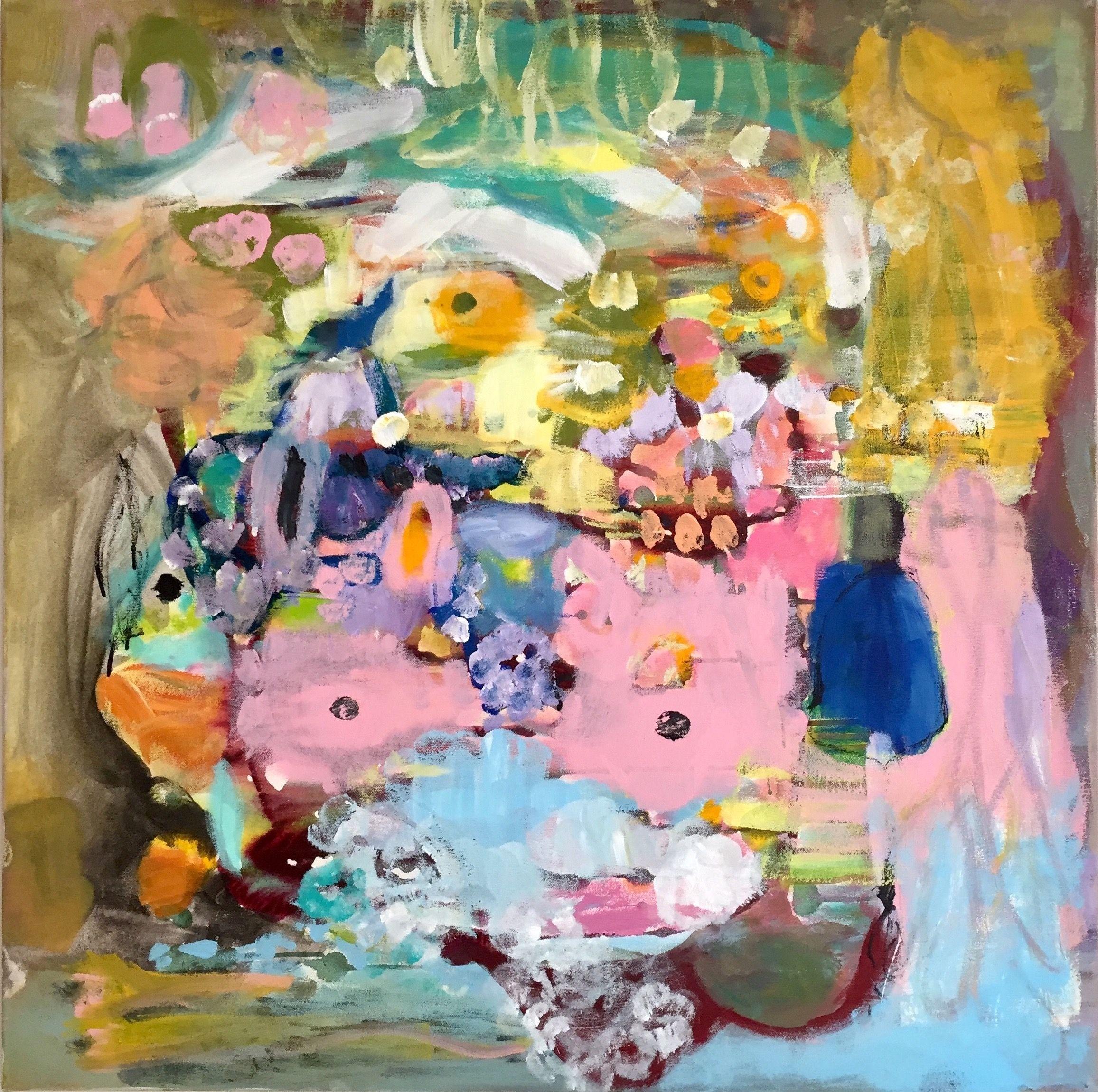 Abstract Painting Christel Haag - Litwani, peinture, acrylique sur toile
