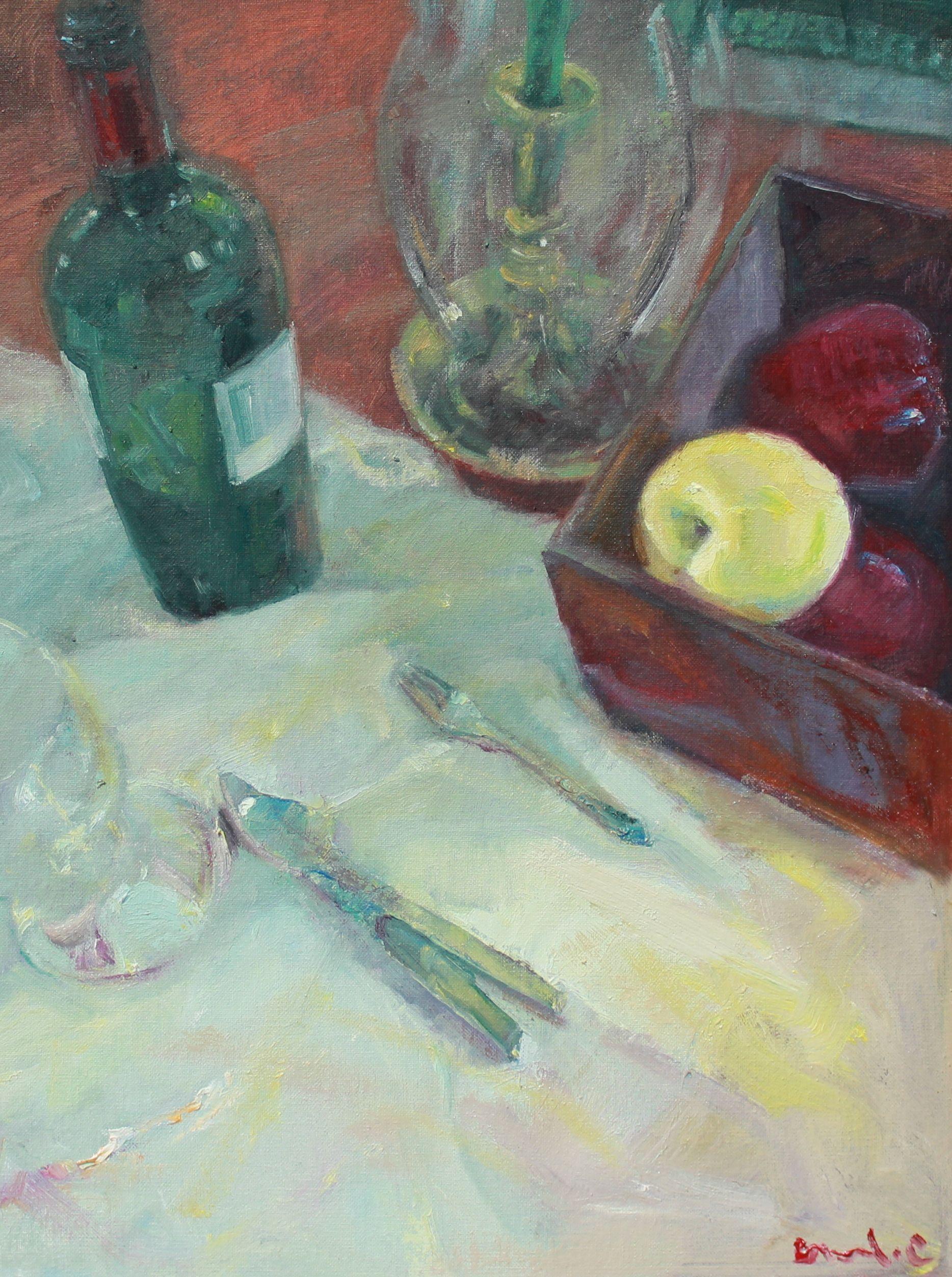 A series of table still life. :: Painting :: Realism :: This piece comes with an official certificate of authenticity signed by the artist :: Ready to Hang: Yes :: Signed: Yes :: Signature Location: Bottom right :: Canvas :: Portrait :: Original ::