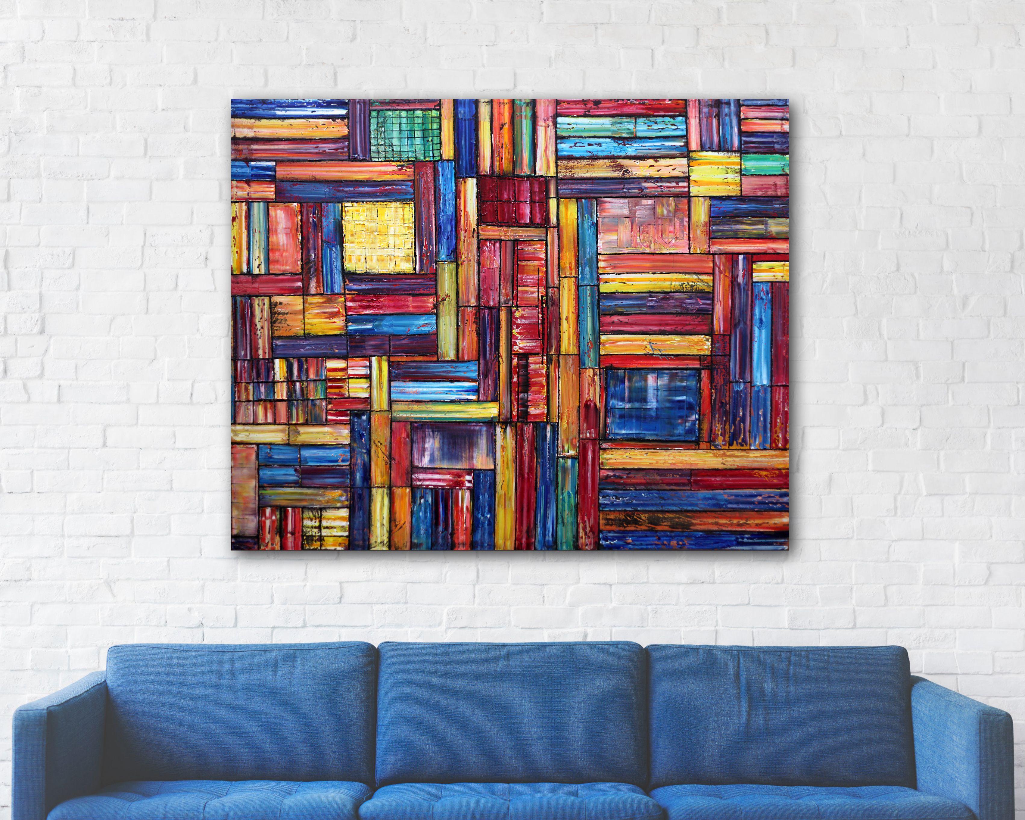 Technicolor!, Pittura, Olio su tela - Painting Astratto di Preston M. Smith 