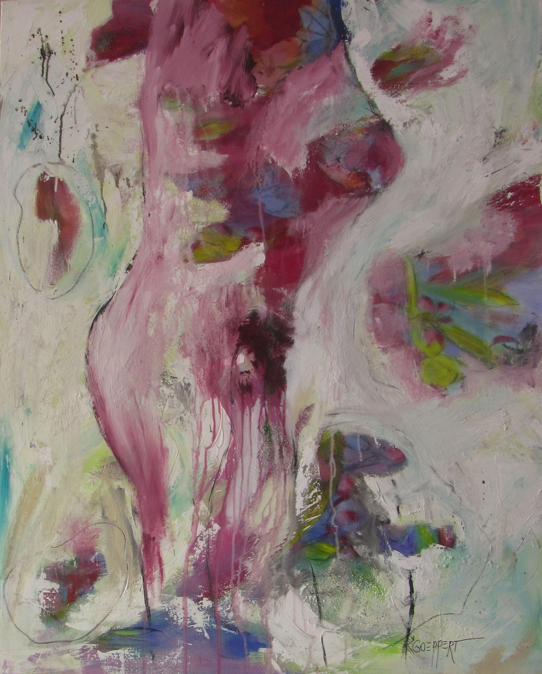 Karin Goeppert Abstract Painting - Mr Miller dreams of his Mistress, Painting, Acrylic on Canvas