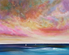 Into The Sunset (Large Seascape), Painting, Acrylic on Canvas