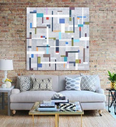 Geometrie trifft Ornament 1, Gemälde, Acryl auf Leinwand