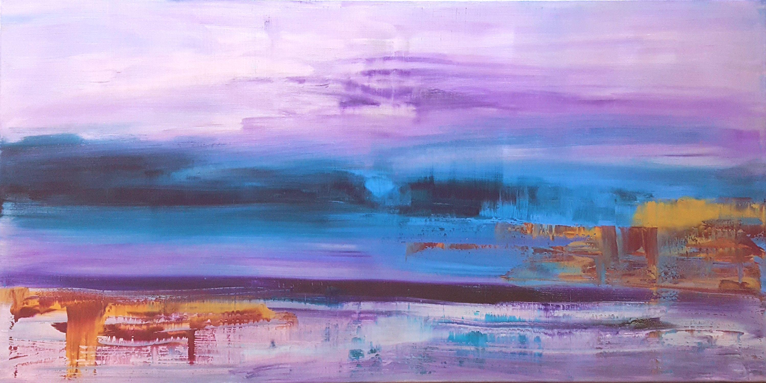 Ivana Olbricht Abstract Painting - Waiting for the rain - large abstract landscape, Painting, Acrylic on Canvas