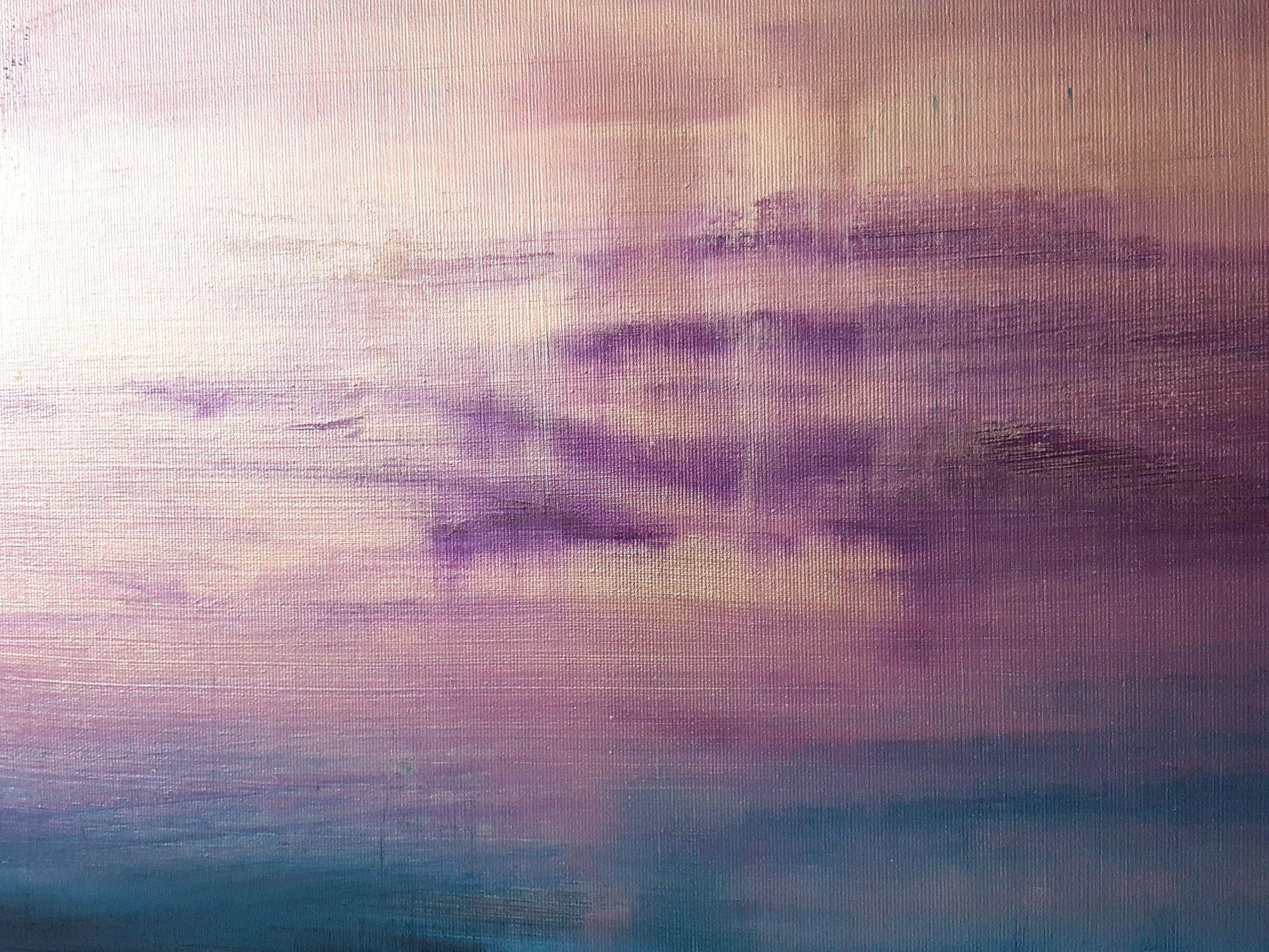 Waiting for the rain - large abstract landscape, Painting, Acrylic on Canvas - Purple Abstract Painting by Ivana Olbricht