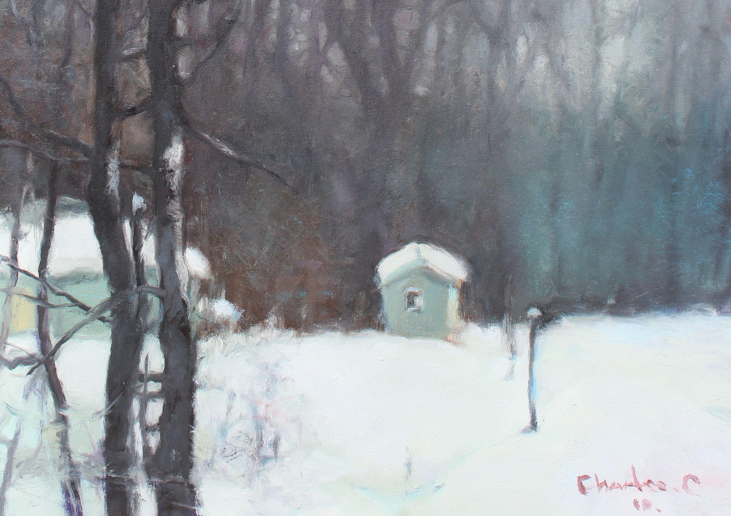 Paesaggio in un centro di meditazione in Ontario :: Pittura :: Realismo :: Questo pezzo viene fornito con un certificato ufficiale di autenticità firmato dall'artista :: Pronto da appendere: Yes :: Firmato: Yes :: Posizione della firma: In basso a